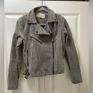 Bagatelle Heritage Grey Suede Moto Jacket Small EUC Leather Coat